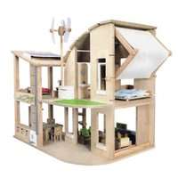 Plan Toys Organic Wood The Green Dollhouse with Furniture   NEW  