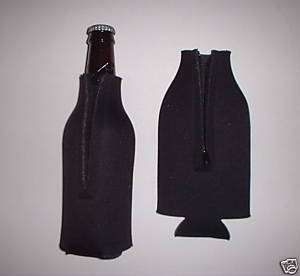 Black   BLANK Zipper BOTTLE Coolies KOOZIES   Beer  