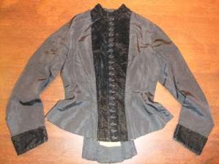 Genuine Antique vtg Victorian or Edwardian silk jacket with tiny tail 