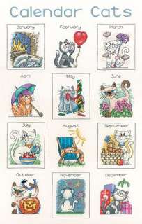 HERITAGE CRAFTS  Calendar Cats Cross Stitch Chart  
