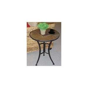  4D Concepts Black Round Coffee Table with Slate Top