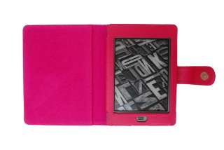 Genuine Leather Cover Case+LED Light+Film for Kindle Touch 6 e reader 