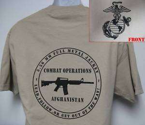 USMC T SHIRT/ AFGHANISTAN COMBAT OPERATIONS T SHIRT  