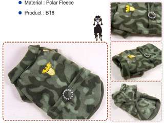 Dog Clothes Camouflage Fleece Camo Military Shirts,B18  