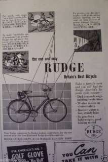 RUDGE BRITAINS BEST BICYCLE VINTAGE AD 1948  