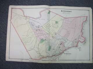 1875 Beers Atlas Map of KINGSTON, Eddyville, Flatbush, Ulster County 