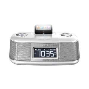  iLuv ILUV DUAL ALARM CLOCK W BEDSHAKER FOR IPOD WHT BED 