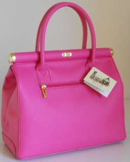   BNWT handbag tote satchel with strap in fuchsia genuine leather 