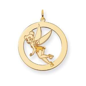    Disneys Tinker Bell Circle Charm in 14 Karat Gold Jewelry