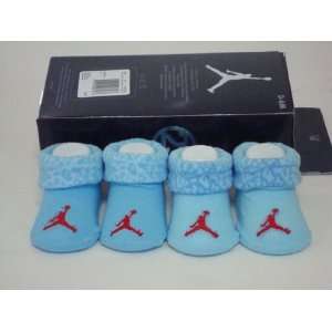 Nike Jumpman Air Jordan Light Blue Red 2 Pair Booties Socks, Size 0 