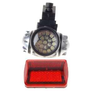  Bicycle 21 LED Headlight Front Light And 5 LED Rear Lamp 