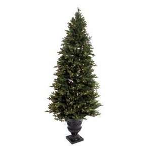   Pine White Lights Pre lit Christmas Tree Black Urn