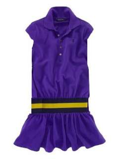  Ralph Lauren GIRLS Polo Dress, Purple Clothing
