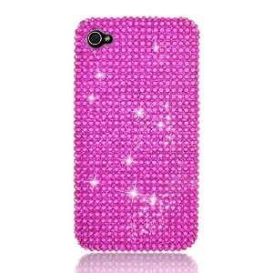  For Apple Iphone 4, 4s Hot Pink Crystal Rhinestone Case 