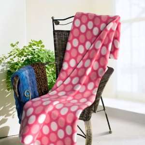  [Wave Point   Pink/White] Soft Coral Fleece Throw Blanket 