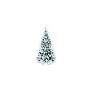  7.5 Pre Lit Flocked Boulder Pine Artificial Christmas Tree 