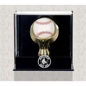 Wall Mounted Gold Ring Baseball Red Sox Logo Display Case  