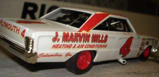   John  J. Marvin Mills 1967 Plymouth 1/32nd Scale Slot Car Decals