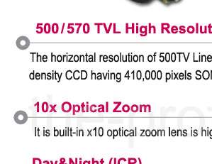 Mini CCTV PTZ Outdoor Camera 570TVL 360°/S 100x zoom  