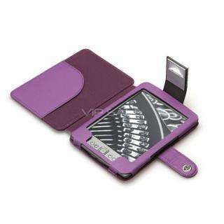 KINDLE 4 PURPLE PREMIUM LEATHER COVER CASE WITH COMPACT READING LIGHT 