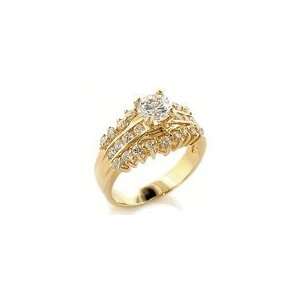  1 Carat CZ Classic Engagement Ring Ring 18kt Gold EP Size 5 