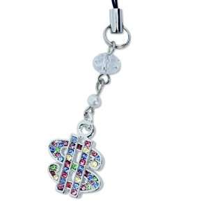 Universal Dollar Shaped with Diamond Cell Phone (Car) Charms Strap 
