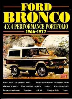 Ford Bronco 4X4 Performance Portfolio 1966 1977 REPORTS  