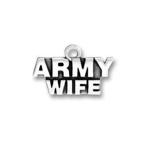 925 Sterling Silver ARMY WIFE charm or pendant