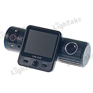   LCD Rotatable Dual Camera Lens GPS Car DVR with G sensors Black  