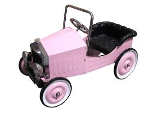   CHILDS CLASSIC VINTAGE GIRLS PINK SPORTS PEDAL CAR RIDE ON TOY  