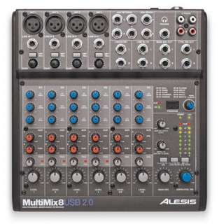  Alesis MultiMix 8 USB 2.0 Mixer Musical Instruments