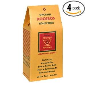 African Red Tea, Rooibos with Honeybush, 20 Count Tea Bags (Pack of 4 
