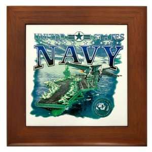   Tile United States Navy Aircraft Carrier And Plane 