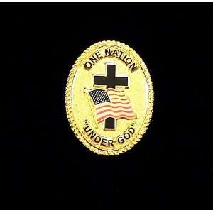    One Nation Under God American Flag Lapel Pin 