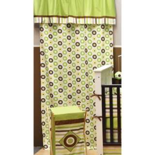 Bacati Green/yellow/chocolate Mod Dots/Stripes Dots Curtain Panel