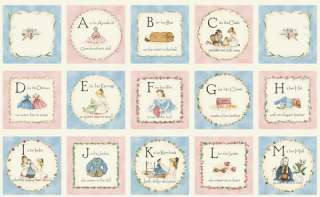 FOR ANNABELLE DOLL ALPHABET ABC fabric panel RARE  