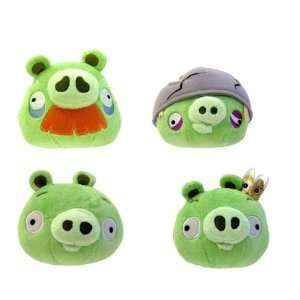 BIRDS 5 PLUSH PIG COLLECTION   PIG, HELMET PIG, GRANDPA PIG, KING PIG 