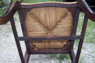Antique Black Walnut Wood Splat Chair Sleigh Back  