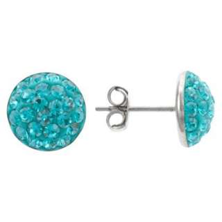 9mm Crystal Half Ball Stud Earrings   Turquoise.Opens in a new window