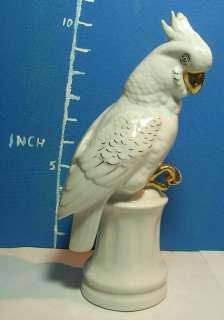 Vintage Porcelain Glazed Cockatoo Figurine  