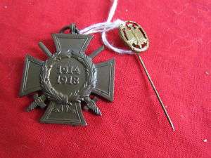 Vintage WWI German War Merit Medal & stick pin  