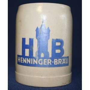  Vintage European Barware Ceramic Stein Henninger 