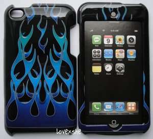 Apple iPod Touch 4th Gen   HARD 2D PROTECTOR CASE COVER BLUE BLACK 
