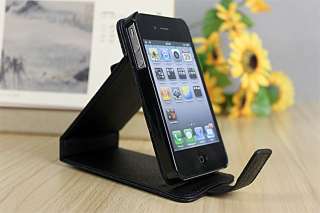 Brand Genuine Leather Case Cover Apple iphone4 Black SP  