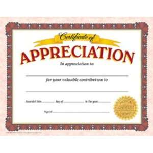  Certificate Of Appreciation