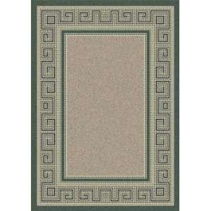   Carved Greca  Aqua Fleck Anitque Area Rug 77 Round