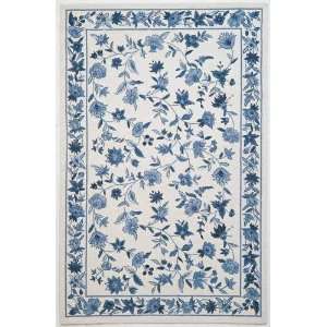  Rugs Colonial Ivory Blue Floral Round 7.60 Area Rug