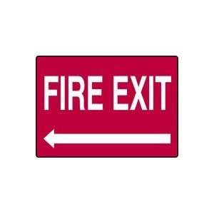 FIRE EXIT (LEFT ARROW) Sign   7 x 10 .040 Aluminum