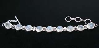   MOONSTONE ROUND 925 STERLING SILVER ARTISAN BRACELET 7 8 4/8 M2752