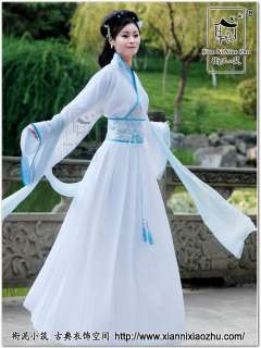 Custom made Chinese chiffon with brocade Hanfu Dress  